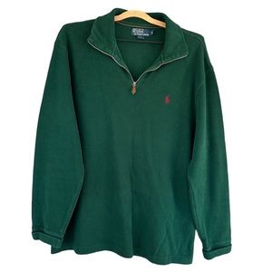 RALPH LAUREN POLO 1/4 ZIP LONG SLEEVE SHIRT Forest Green Size XL